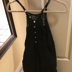 Intimately free people black strappy lace dress